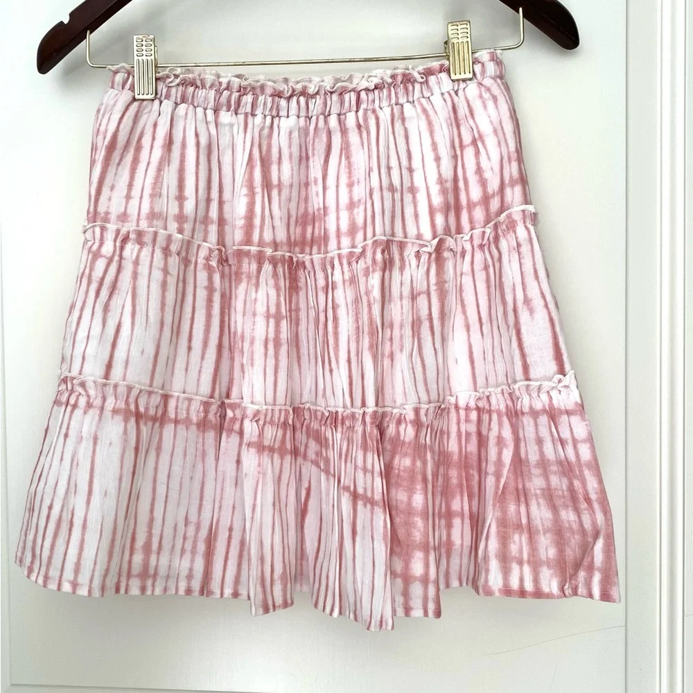 Gap Kids Tiered Mini Skirt rose pink & off-white size 12  NWT